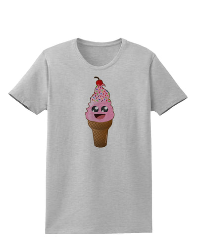 Cute Ice Cream Cone Womens T-Shirt-Womens T-Shirt-TooLoud-AshGray-X-Small-Davson Sales