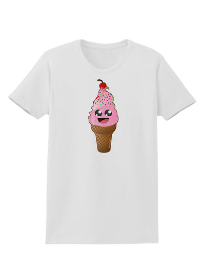 Cute Ice Cream Cone Womens T-Shirt-Womens T-Shirt-TooLoud-White-X-Small-Davson Sales