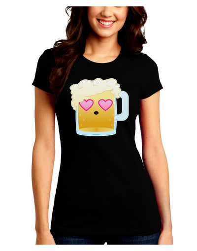 Cute Infatuated Beer Juniors Crew Dark T-Shirt by TooLoud-T-Shirts Juniors Tops-TooLoud-Black-Juniors Fitted Small-Davson Sales