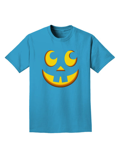 Cute Jack O Lantern Pumpkin Face Adult Dark T-Shirt-Mens T-Shirt-TooLoud-Turquoise-Small-Davson Sales