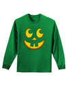 Cute Jack O Lantern Pumpkin Face Adult Long Sleeve Dark T-Shirt-TooLoud-Kelly-Green-Small-Davson Sales