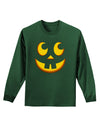 Cute Jack O Lantern Pumpkin Face Adult Long Sleeve Dark T-Shirt-TooLoud-Dark-Green-Small-Davson Sales