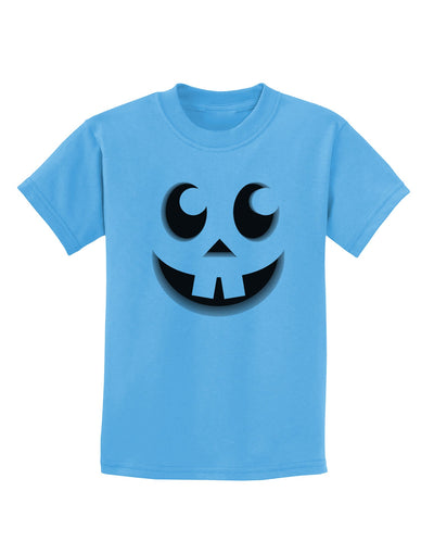 Cute Jack O Lantern Pumpkin Face Childrens T-Shirt-Childrens T-Shirt-TooLoud-Aquatic-Blue-X-Small-Davson Sales