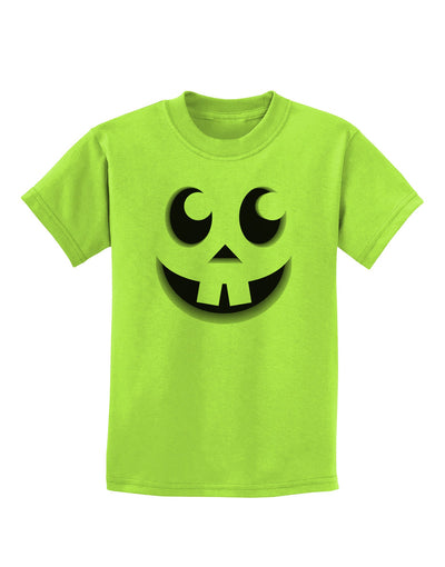 Cute Jack O Lantern Pumpkin Face Childrens T-Shirt-Childrens T-Shirt-TooLoud-Lime-Green-X-Small-Davson Sales