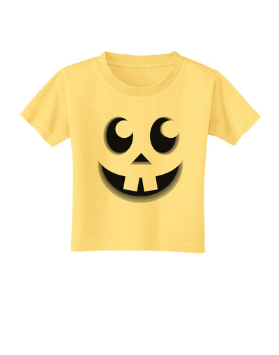 Cute Jack O Lantern Pumpkin Face Toddler T-Shirt-Toddler T-Shirt-TooLoud-Daffodil-Yellow-2T-Davson Sales