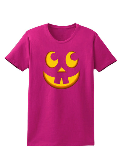 Cute Jack O Lantern Pumpkin Face Womens Dark T-Shirt-TooLoud-Hot-Pink-Small-Davson Sales