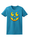 Cute Jack O Lantern Pumpkin Face Womens Dark T-Shirt-TooLoud-Turquoise-X-Small-Davson Sales