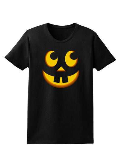 Cute Jack O Lantern Pumpkin Face Womens Dark T-Shirt-TooLoud-Black-X-Small-Davson Sales