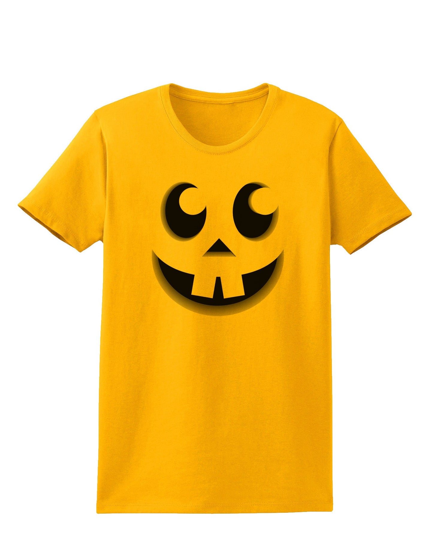 Cute Jack O Lantern Pumpkin Face Womens T-Shirt-Womens T-Shirt-TooLoud-Gold-X-Small-Davson Sales