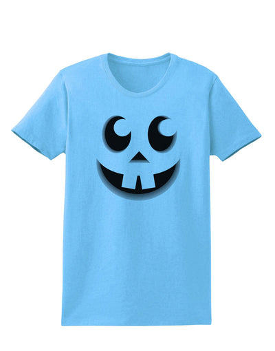 Cute Jack O Lantern Pumpkin Face Womens T-Shirt-Womens T-Shirt-TooLoud-Aquatic-Blue-X-Small-Davson Sales