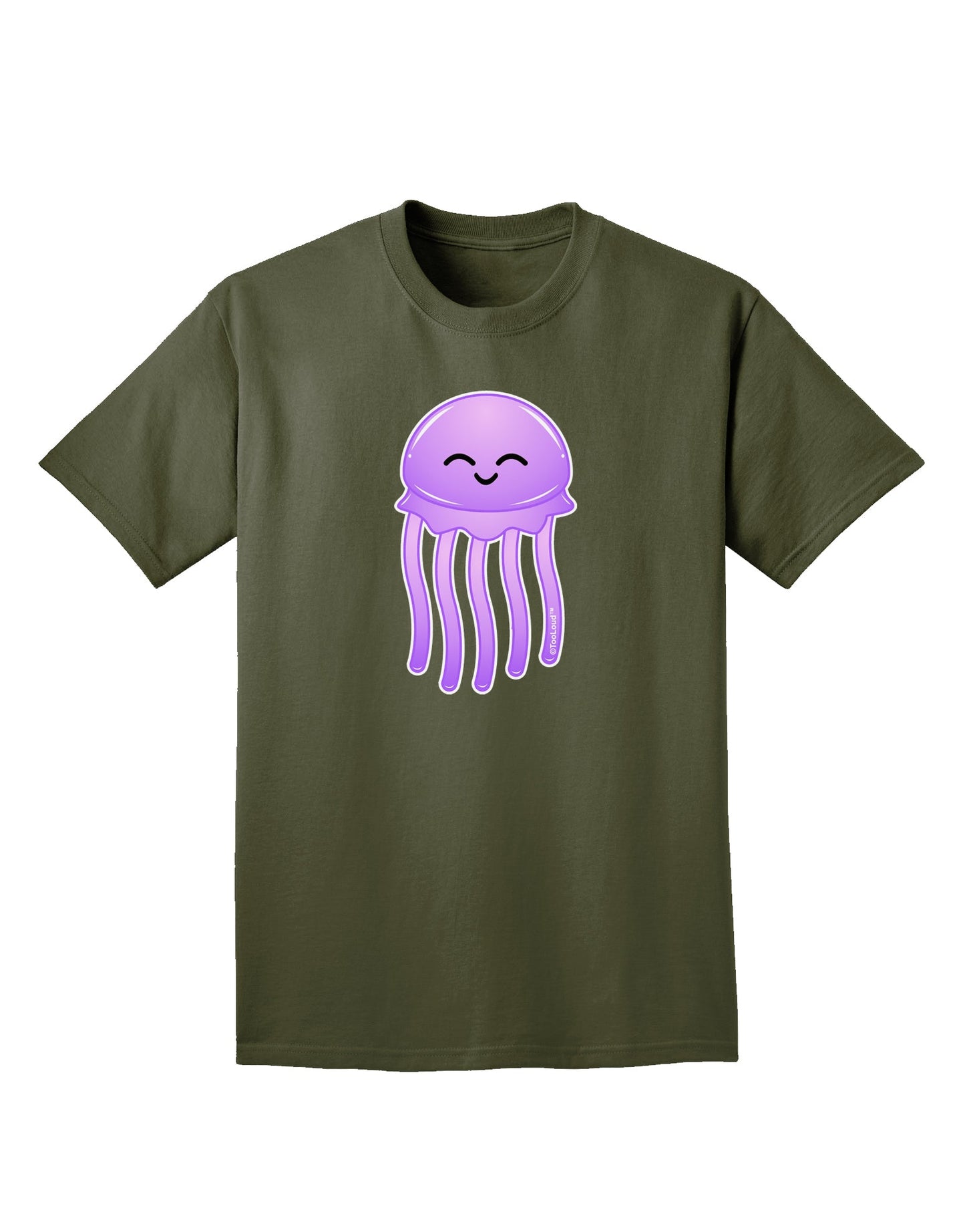 Cute Jellyfish Adult Dark T-Shirt by TooLoud-Mens T-Shirt-TooLoud-Military-Green-Small-Davson Sales