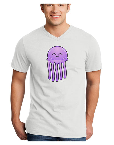 Cute Jellyfish Adult V-Neck T-shirt by TooLoud-Mens V-Neck T-Shirt-TooLoud-White-Small-Davson Sales