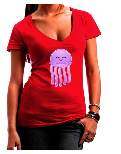 Cute Jellyfish Juniors V-Neck Dark T-Shirt by TooLoud-Womens V-Neck T-Shirts-TooLoud-Red-Juniors Fitted Small-Davson Sales