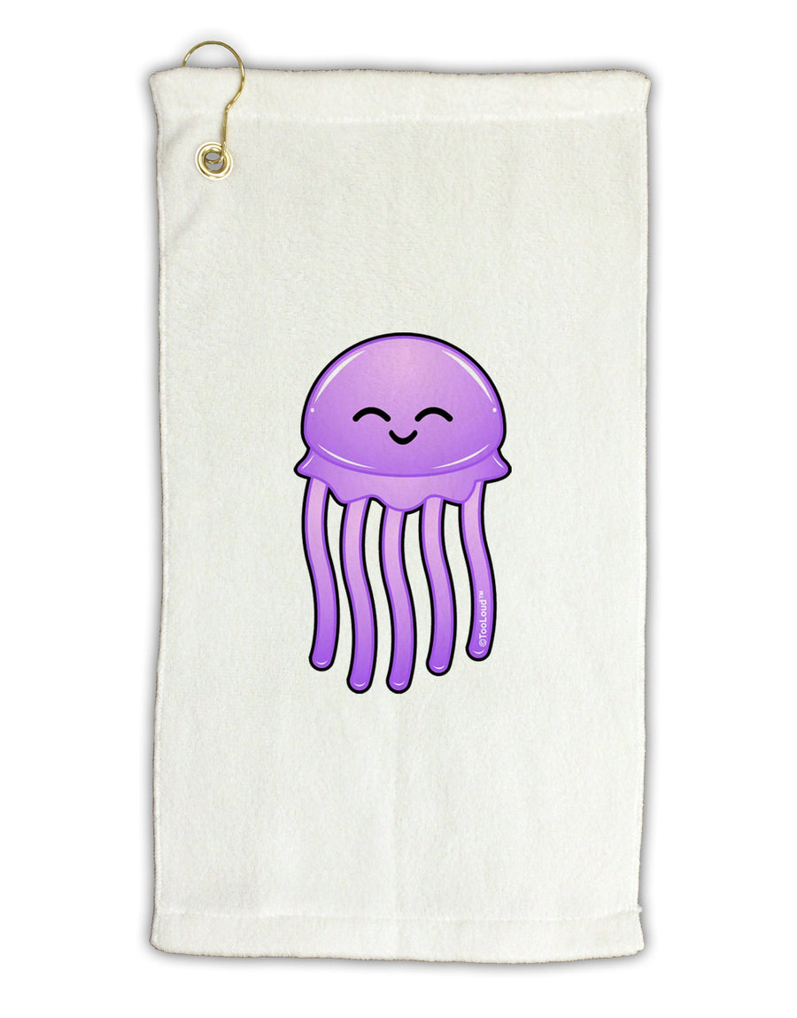 Cute Jellyfish Micro Terry Gromet Golf Towel 16 x 25 inch by TooLoud-Golf Towel-TooLoud-White-Davson Sales