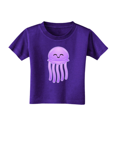 Cute Jellyfish Toddler T-Shirt Dark by TooLoud-Toddler T-Shirt-TooLoud-Purple-2T-Davson Sales