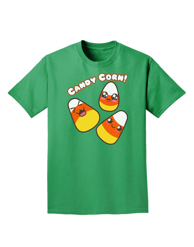 Cute Kawaii Candy Corn Halloween Adult Dark T-Shirt-Mens T-Shirt-TooLoud-Kelly-Green-Small-Davson Sales