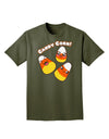 Cute Kawaii Candy Corn Halloween Adult Dark T-Shirt-Mens T-Shirt-TooLoud-Military-Green-Small-Davson Sales