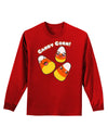 Cute Kawaii Candy Corn Halloween Adult Long Sleeve Dark T-Shirt-TooLoud-Red-Small-Davson Sales