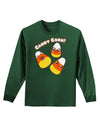 Cute Kawaii Candy Corn Halloween Adult Long Sleeve Dark T-Shirt-TooLoud-Dark-Green-Small-Davson Sales