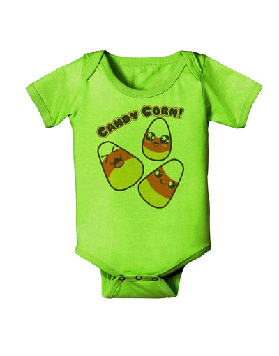 Cute Kawaii Candy Corn Halloween Baby Romper Bodysuit-Baby Romper-TooLoud-Lime-Green-06-Months-Davson Sales