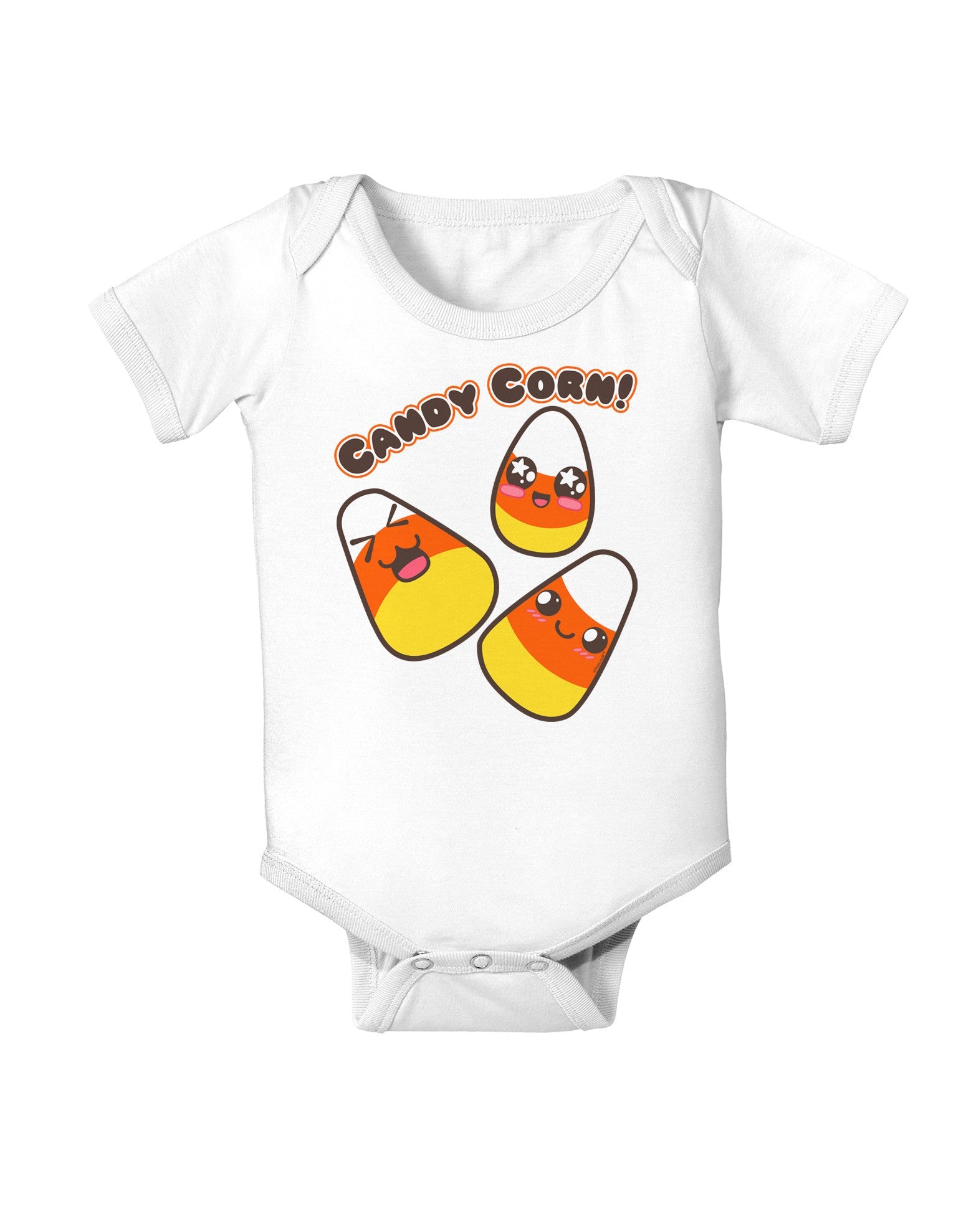 Cute Kawaii Candy Corn Halloween Baby Romper Bodysuit-Baby Romper-TooLoud-White-06-Months-Davson Sales