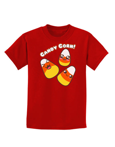 Cute Kawaii Candy Corn Halloween Childrens Dark T-Shirt-Childrens T-Shirt-TooLoud-Red-X-Small-Davson Sales