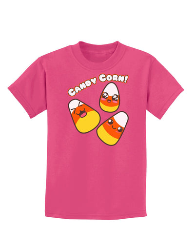 Cute Kawaii Candy Corn Halloween Childrens Dark T-Shirt-Childrens T-Shirt-TooLoud-Sangria-X-Small-Davson Sales