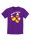 Cute Kawaii Candy Corn Halloween Childrens Dark T-Shirt-Childrens T-Shirt-TooLoud-Purple-X-Small-Davson Sales