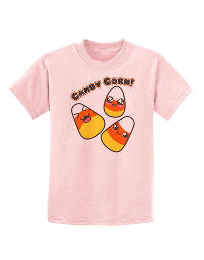 Cute Kawaii Candy Corn Halloween Childrens T-Shirt-Childrens T-Shirt-TooLoud-PalePink-X-Small-Davson Sales