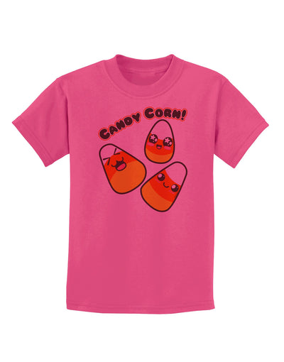 Cute Kawaii Candy Corn Halloween Childrens T-Shirt-Childrens T-Shirt-TooLoud-Sangria-X-Small-Davson Sales