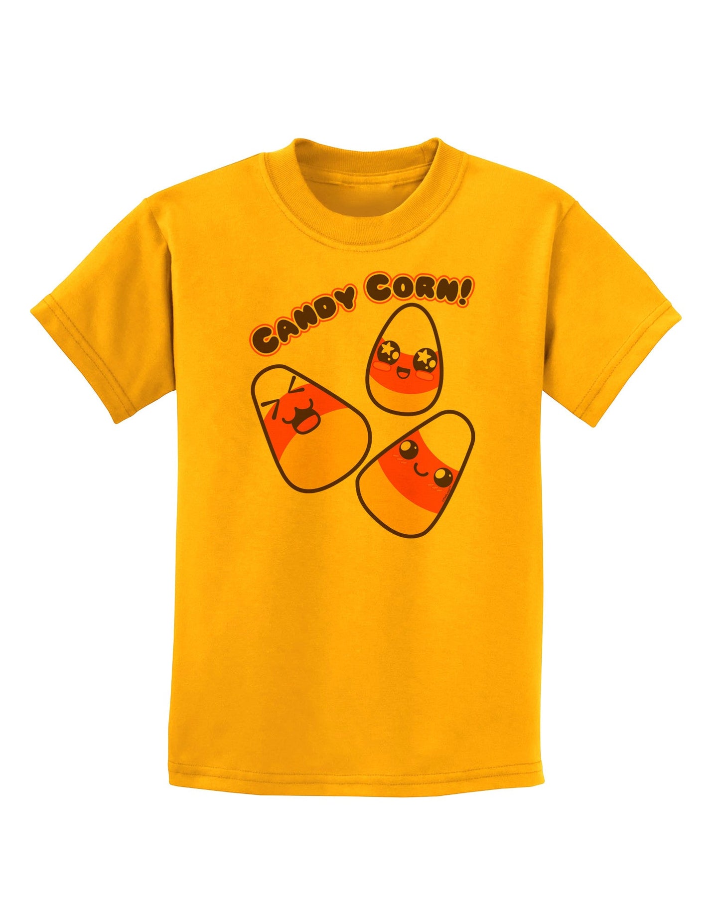 Cute Kawaii Candy Corn Halloween Childrens T-Shirt-Childrens T-Shirt-TooLoud-Gold-X-Small-Davson Sales