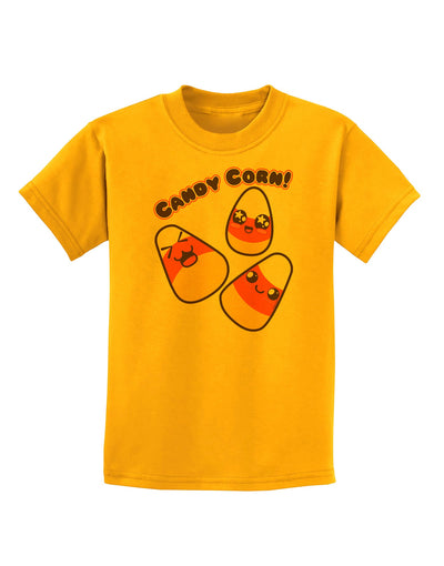 Cute Kawaii Candy Corn Halloween Childrens T-Shirt-Childrens T-Shirt-TooLoud-Gold-X-Small-Davson Sales