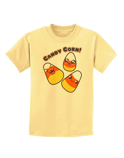 Cute Kawaii Candy Corn Halloween Childrens T-Shirt-Childrens T-Shirt-TooLoud-Daffodil-Yellow-X-Small-Davson Sales