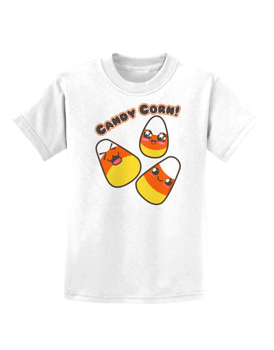 Cute Kawaii Candy Corn Halloween Childrens T-Shirt-Childrens T-Shirt-TooLoud-White-X-Small-Davson Sales