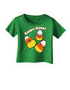 Cute Kawaii Candy Corn Halloween Infant T-Shirt Dark-Infant T-Shirt-TooLoud-Clover-Green-06-Months-Davson Sales