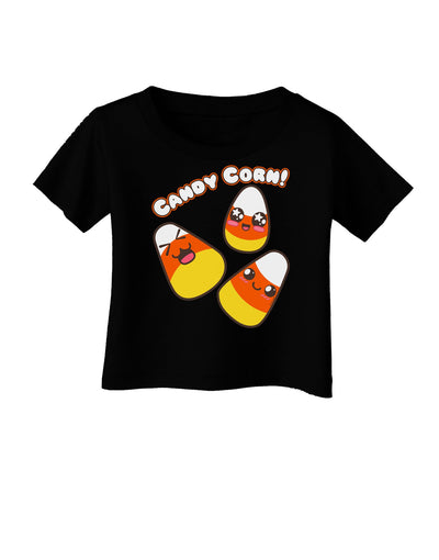 Cute Kawaii Candy Corn Halloween Infant T-Shirt Dark-Infant T-Shirt-TooLoud-Black-06-Months-Davson Sales