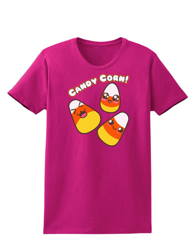 Cute Kawaii Candy Corn Halloween Womens Dark T-Shirt-TooLoud-Hot-Pink-Small-Davson Sales