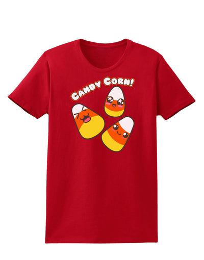 Cute Kawaii Candy Corn Halloween Womens Dark T-Shirt-TooLoud-Red-X-Small-Davson Sales