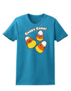 Cute Kawaii Candy Corn Halloween Womens Dark T-Shirt-TooLoud-Turquoise-X-Small-Davson Sales