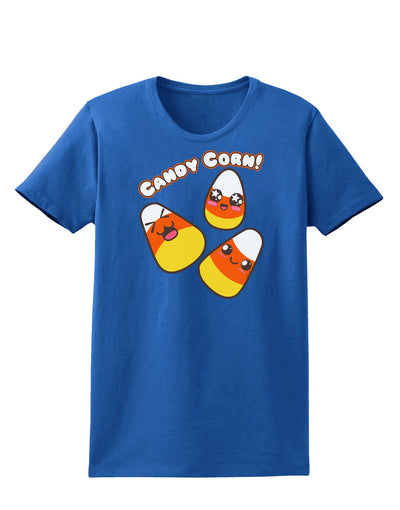 Cute Kawaii Candy Corn Halloween Womens Dark T-Shirt-TooLoud-Royal-Blue-X-Small-Davson Sales