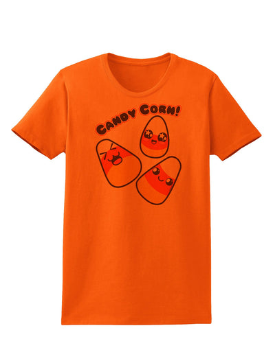 Cute Kawaii Candy Corn Halloween Womens T-Shirt-Womens T-Shirt-TooLoud-Orange-X-Small-Davson Sales