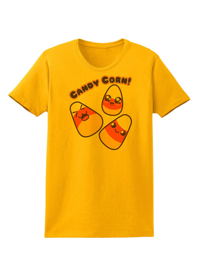 Cute Kawaii Candy Corn Halloween Womens T-Shirt-Womens T-Shirt-TooLoud-Gold-X-Small-Davson Sales