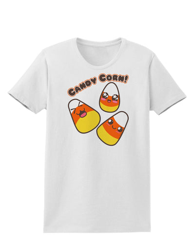 Cute Kawaii Candy Corn Halloween Womens T-Shirt-Womens T-Shirt-TooLoud-White-X-Small-Davson Sales