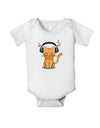 Cute Kitty With Headphones Baby Romper Bodysuit-Baby Romper-TooLoud-White-06-Months-Davson Sales