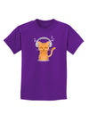 Cute Kitty With Headphones Childrens Dark T-Shirt-Childrens T-Shirt-TooLoud-Purple-X-Small-Davson Sales