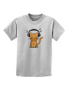 Cute Kitty With Headphones Childrens T-Shirt-Childrens T-Shirt-TooLoud-AshGray-X-Small-Davson Sales