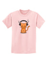 Cute Kitty With Headphones Childrens T-Shirt-Childrens T-Shirt-TooLoud-PalePink-X-Small-Davson Sales