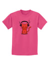 Cute Kitty With Headphones Childrens T-Shirt-Childrens T-Shirt-TooLoud-Sangria-X-Small-Davson Sales