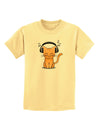 Cute Kitty With Headphones Childrens T-Shirt-Childrens T-Shirt-TooLoud-Daffodil-Yellow-X-Small-Davson Sales