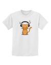 Cute Kitty With Headphones Childrens T-Shirt-Childrens T-Shirt-TooLoud-White-X-Small-Davson Sales